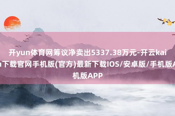 开yun体育网筹议净卖出5337.38万元-开云kaiyun下载官网手机版(官方)最新下载IOS/安卓版/手机版APP