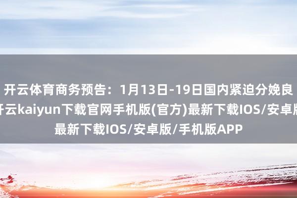 开云体育商务预告：1月13日-19日国内紧迫分娩良友价钱情况-开云kaiyun下载官网手机版(官方)最新下载IOS/安卓版/手机版APP